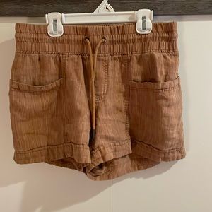 Athleta Linen Cabo Size 4 Shorts Camel Brown